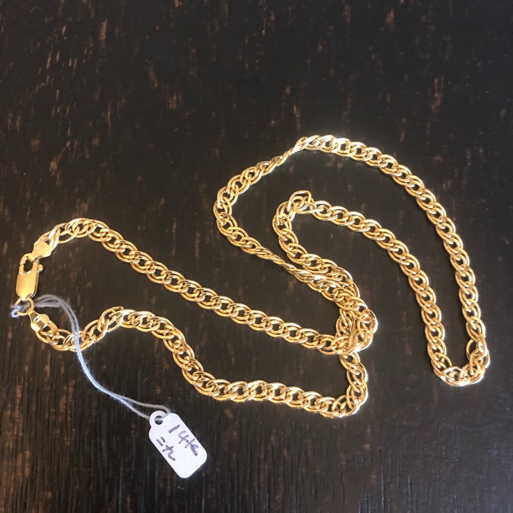 14K yellow gold chain necklace 8.8 grams, 19.5 L”